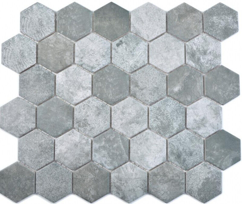 Mozaika ceramiczna Sześciokątny cement Ciemnoszara mozaika Płytka ścienna Lustro Kuchnia  Zapasy akcji