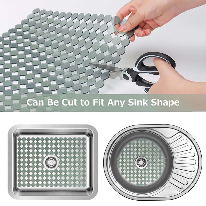 Sink Mat Protector,2x Cuttable Draining Mats for Kitchen Sink,Kitchen
