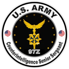 US Army Counterintelligence Senior Sergeant Bumper Sticker Military Decal 5"