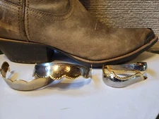 New Silver & Gold Western Cowboy Boot Toe Plates & Heel Guards Round Toed Boots
