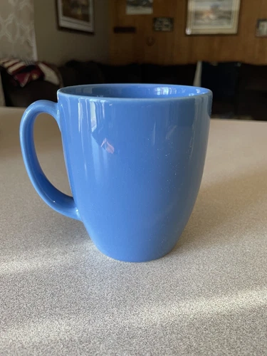 Classic Set Of 4 Corelle Cornflower Blue 12 oz Stoneware Coffee Mugs Tea Cups
