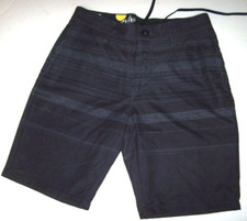 NEW Hurley sz 29 black gray stripe hybrid board walk swim shorts