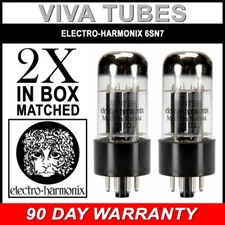 Brand New Gain Matched Pair (2) Electro-Harmonix 6SN7 Vacuum Tubes