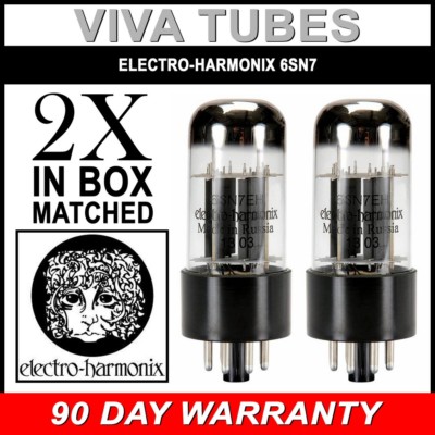 Brand New Gain Matched Pair (2) Electro-Harmonix 6SN7 Vacuum Tubes