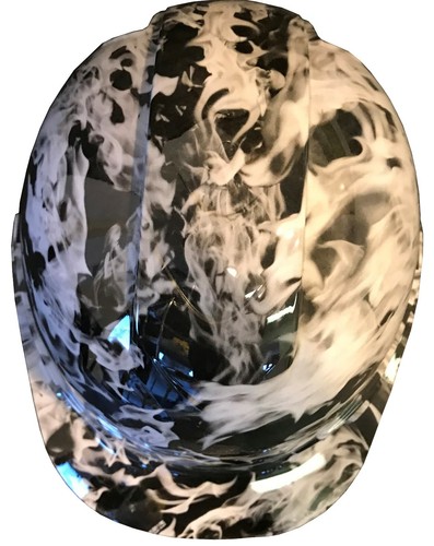 Hydro Dipped Hard Hat Ridgeline Cap Style Custom White Flame - Picture 4 of 4