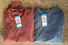 GERRY STRETCH FLEECE CREW LONG PULLOVER SLEEVE BLUE L RED L NWT