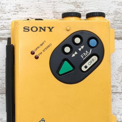 vintage] SONY WALKMAN WM-F5 Sports Walkman Yellow Cassette