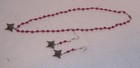 Butterfly Pendant & Pierced Earrings Red/Purple Beads, Silver Tone Butterfly 110 — photo 6