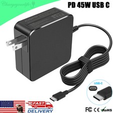 45W Type-C USB-C Laptop Charger for HP Chromebook Lenovo Dell Samsung Switch