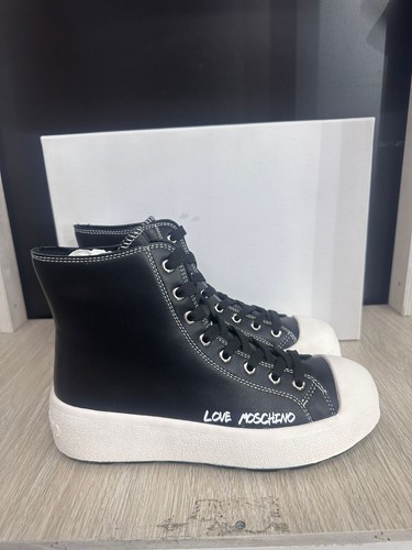 LOVE MOSCHINO scarpa shoes nero pelle donna woman Size 37 (insole 26 cm) MOS124 - Picture 4 of 12