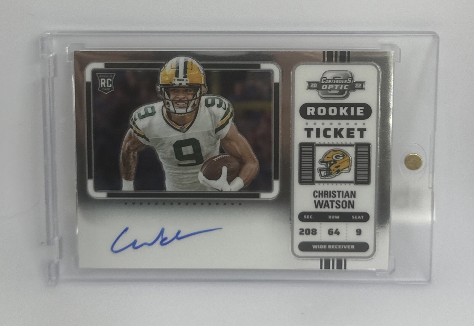 2022 Panini Contenders  Rookie Ticket RPS Auto Variation #110 Christian Watson