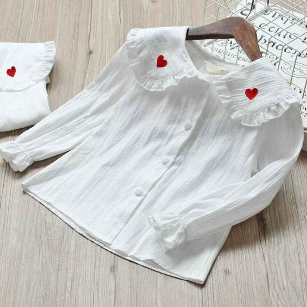 toddler girl white button up shirt