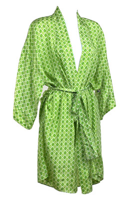 green silk kimono dress Gianni Green Circle Kimono Robe