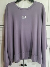 Womens Under Armour Purple Sweatshirt Rival Terry Crew Size 3X