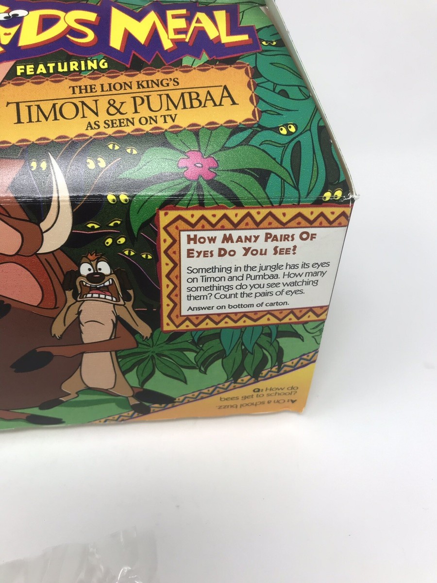 1996 KFC Disney Lion King Timon & Pumbaa Kids Meal Toys Sealed Lot
