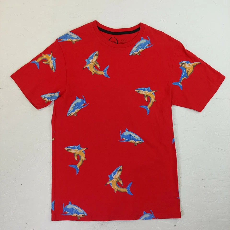 Camiseta Rook estampado por todas partes tiburones gran depredador blanco grande skate surf Foto 2 de 4