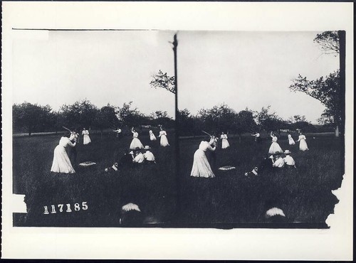Neu Vintage Retro Postkarte Baseball Geschichte: 1910 Männer & Frauen spielen Ball