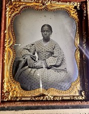 1850s - Civil War Era Ambrotype Pretty African American Woman Rare Photo Black