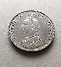 1890 Queen Victoria Double Florin Silver Coin. Jubilee Head - Nice Grade