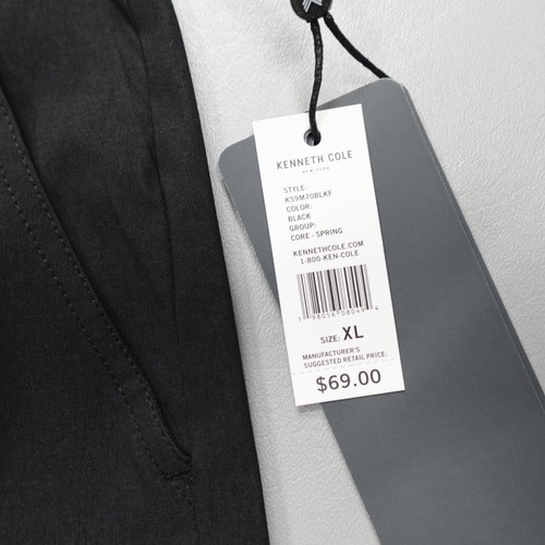 Pantalones Cortos de Carga Kenneth Cole Tech Jogger Elastizados Resistentes al Agua Tejidos Nylon Negros - Imagen 12 de 14
