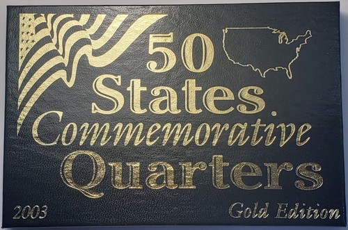 2003 50 States "Gold Edition" Quarters Denver Mint 5 Quarters with COA