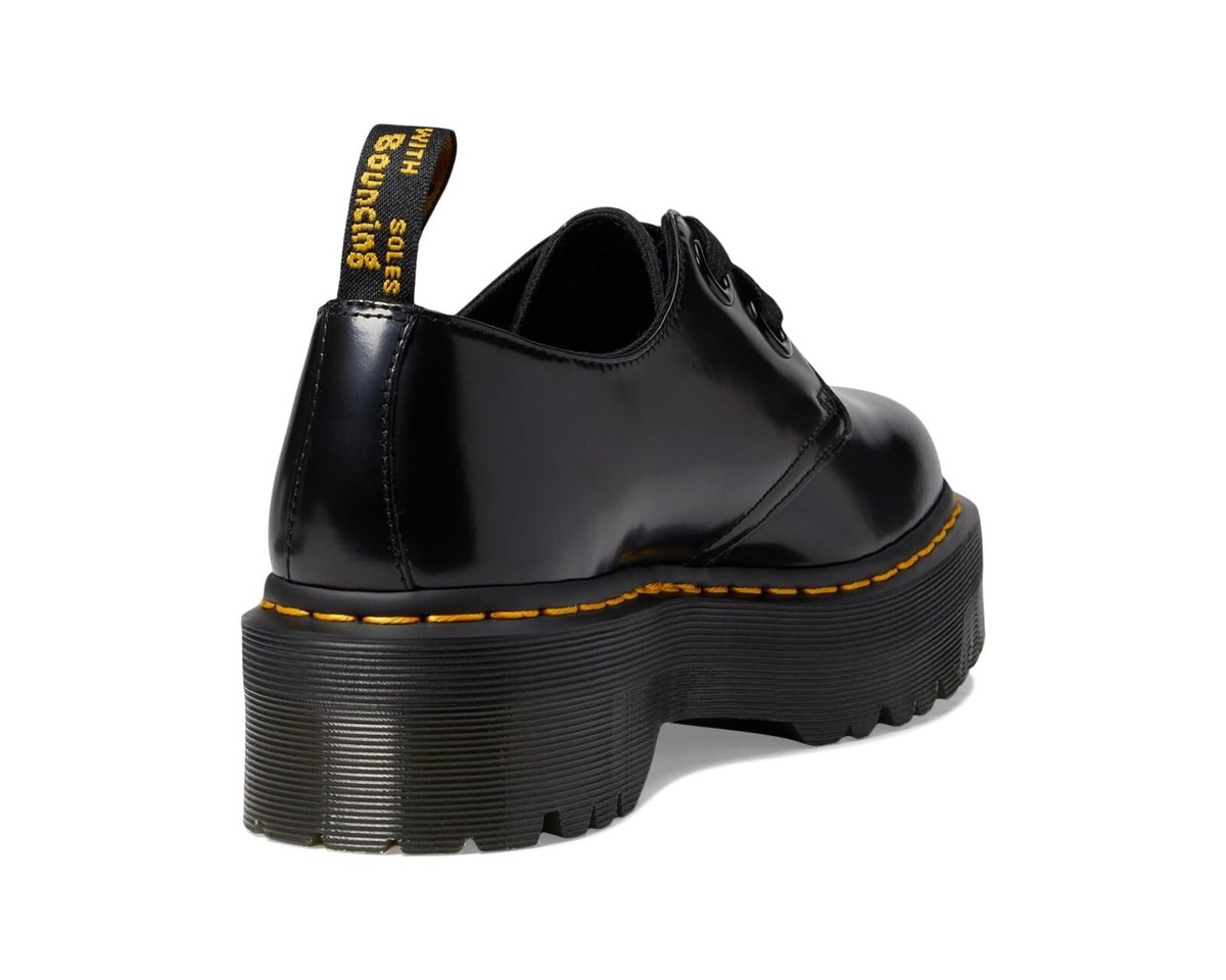 Dr. Martens Z54115 Womens Black Holly Quad Retro Platform Lace-Up