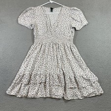 Wild Fable Shortsleeve Dress Women M White Floral Cottagecore Coquette Sundress