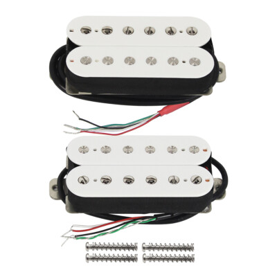 FLEOR Weiß Set von Alnico 5 Humbucker Hals+Brücke Pickup 14K für FD ST E-Gitarre