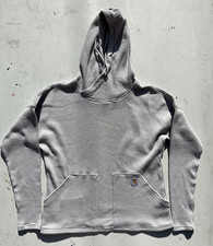 Women's Carhartt Hoodie Gray Solid S Waffle Streetwear City Workwear Layer Poly