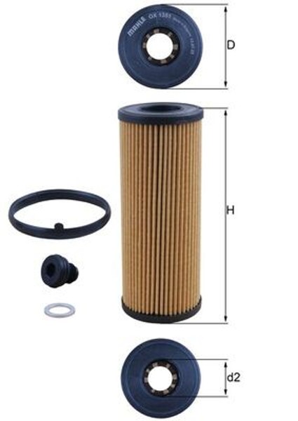 Mahle ÖLfilter OX 1351D Filtereinsatz 55Mm FüR Hyundai Santa FE 4 TM TMA Crdi-image