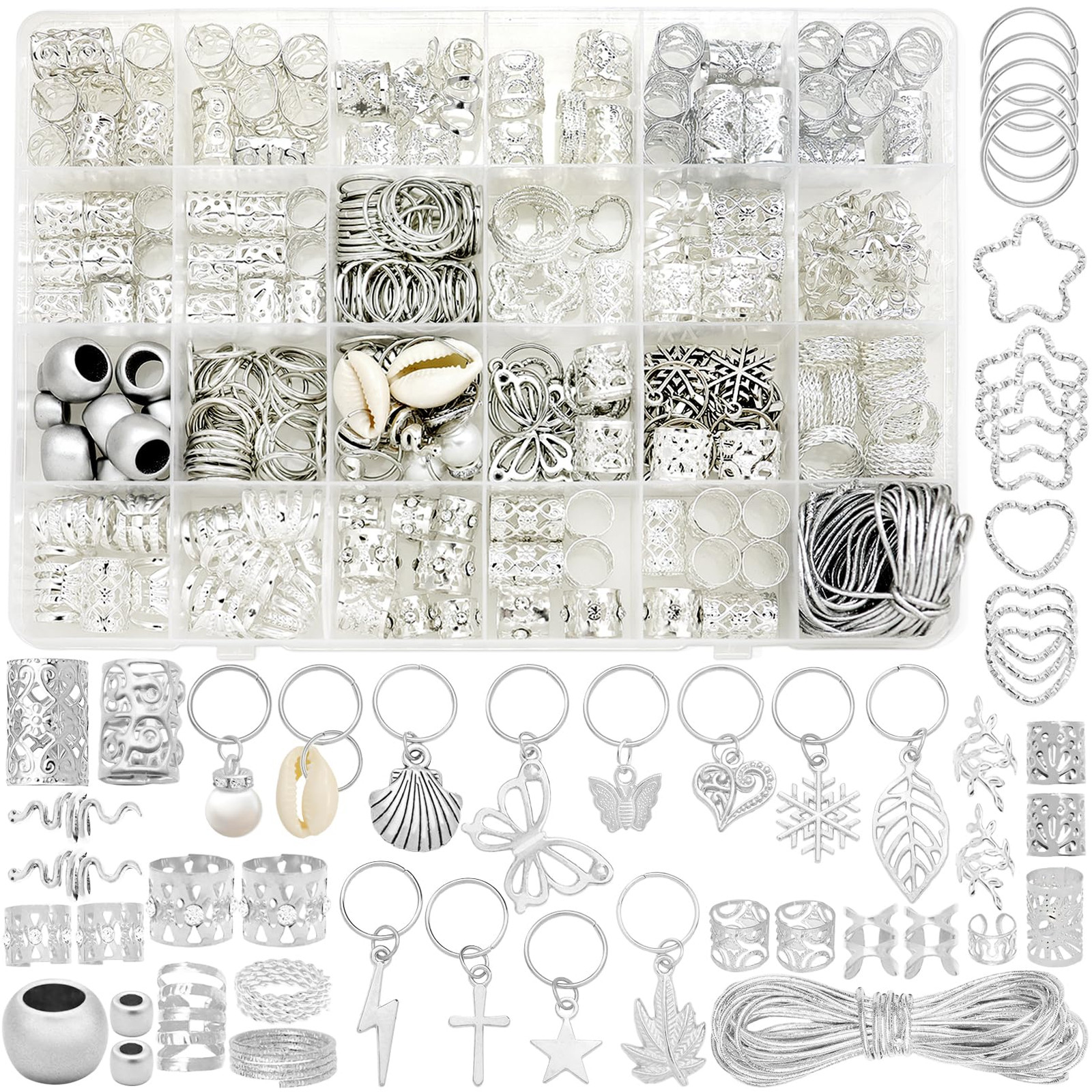 309Pcs Hair Jewelry for Women Braids,Hair Loc Cuff Coils Rings for Dreadlock ...