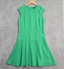 Lauren Ralph Lauren Green Drop Waist Dress Size 6 Sleeveless Flounce Hem Lined
