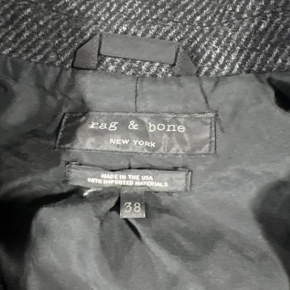 Rag & Bone Blazer Men's 38 Charcoal Gray Heavy Wool Made in USA Sport Coat - Image 3 of 4