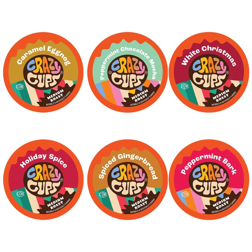 Holiday Coffee Variety Pack 30 Count Christmas Flavored Pods for Keurig