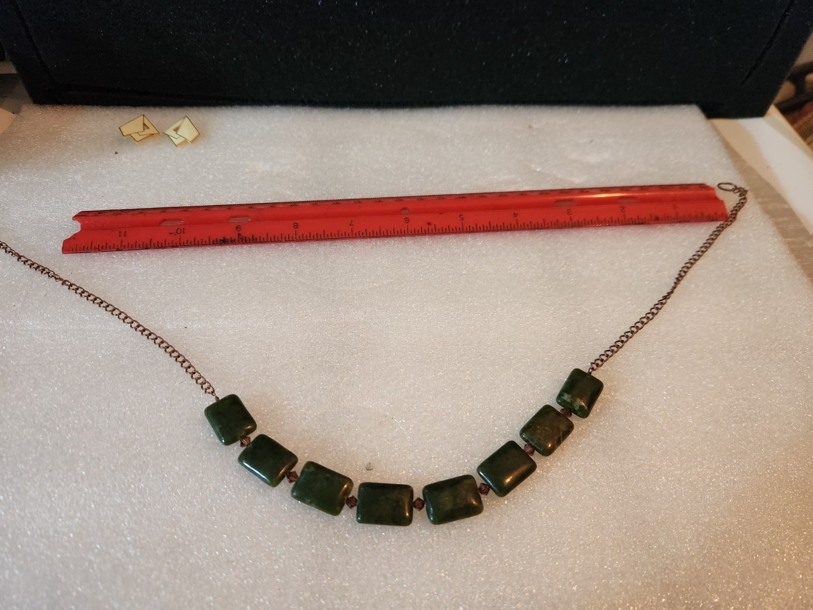 Vintage necklace featuring rectangular beads of K… - image 1