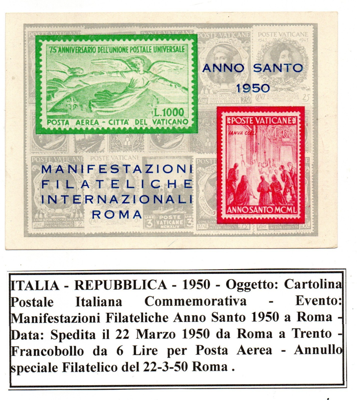 Roma - 1950 - Manifestazioni Filateliche e Anno Santo - (Vedi Descrizione)