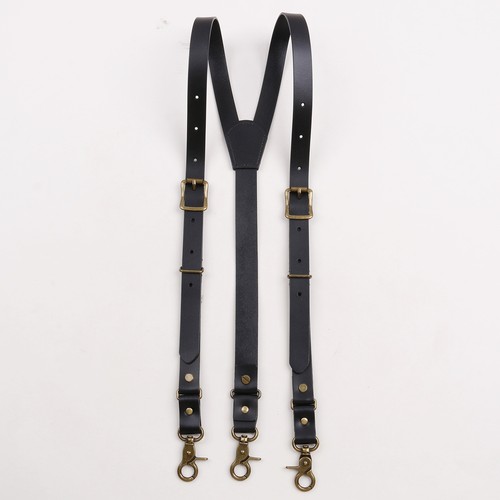 Men's Suspenders Belt Hook Buckle Jeans Anti-Slip Belt Cowhide Trousers Braces - Afbeelding 3 van 7