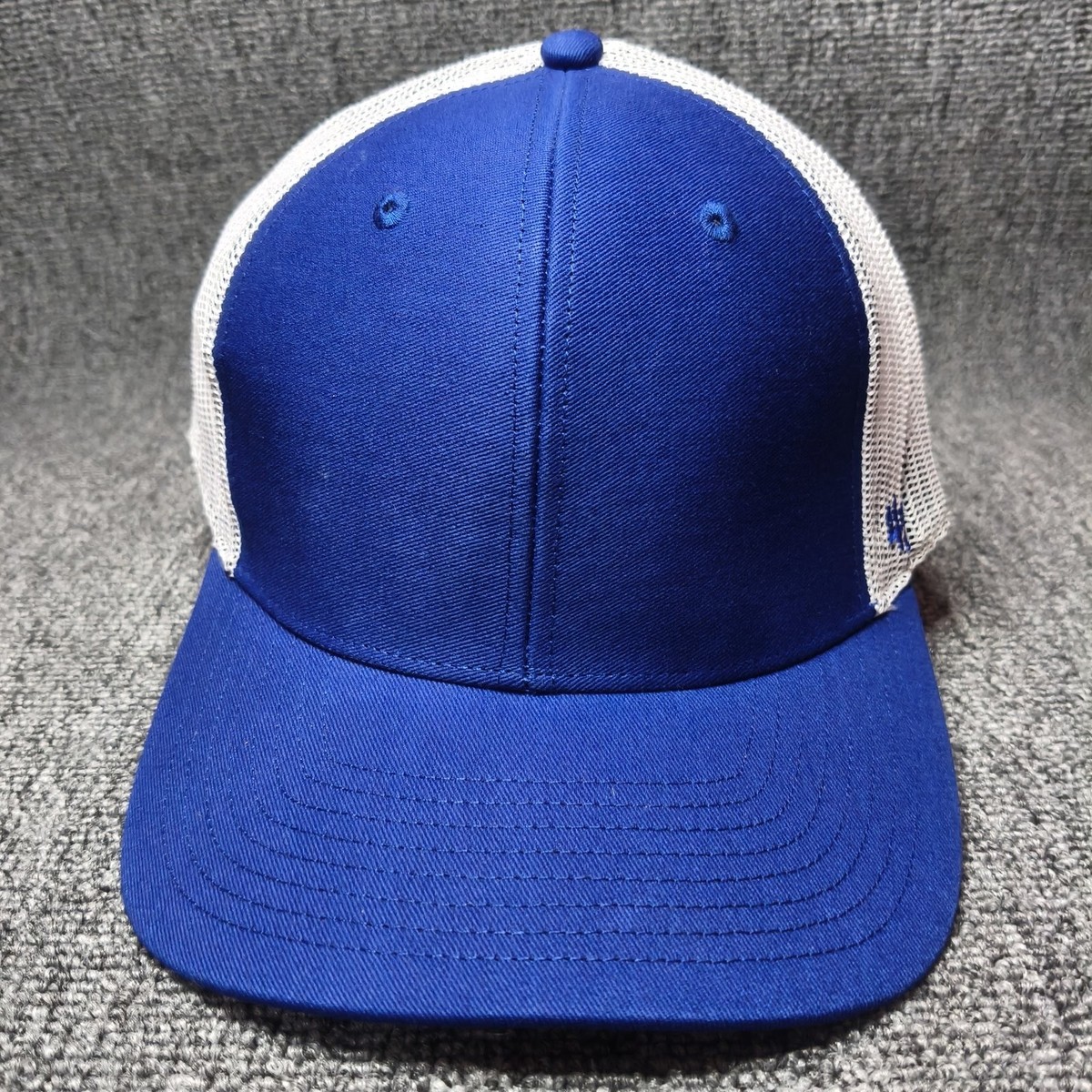 47 Brand Blue White Trucker Hat Mesh Snapback Curved Brim OS