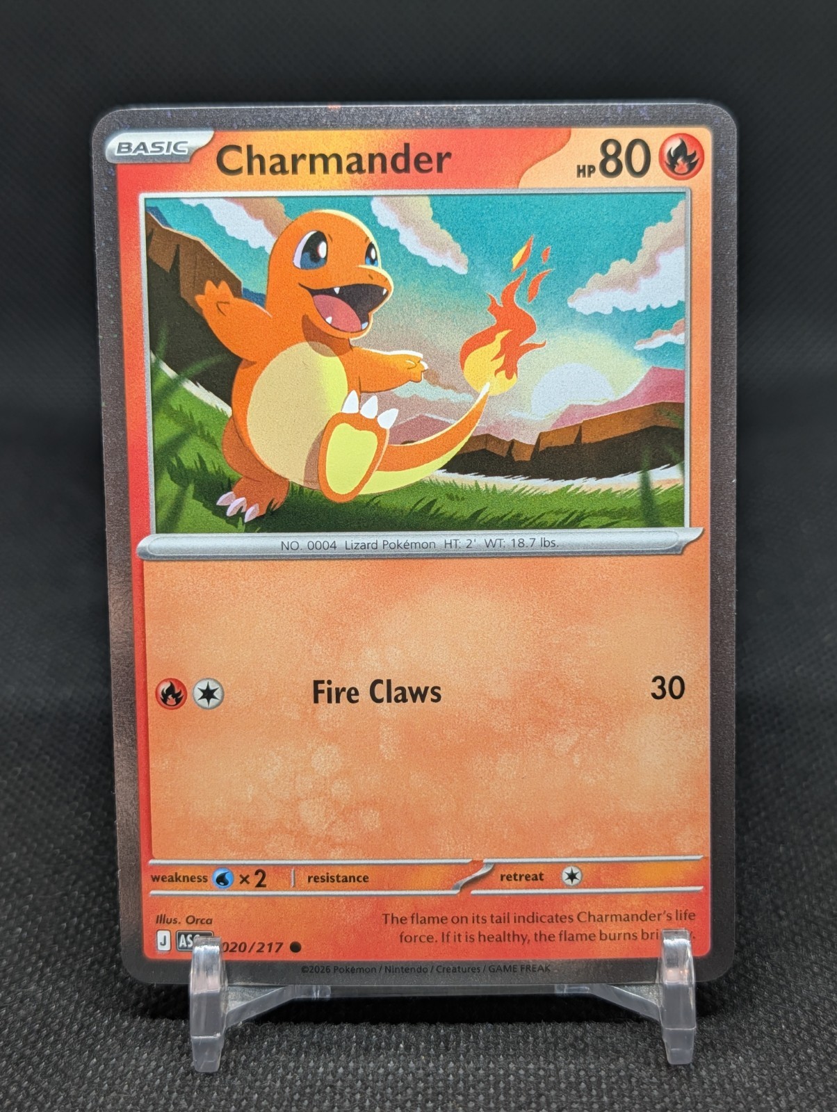 Charmander 020/217 Cosmos Holo Promo Pokemon Card Ascended Heroes