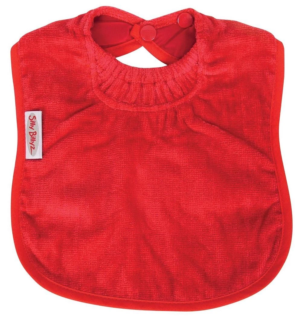 Silly Billyz Large Plain Towel Bib (Red)