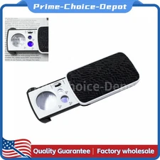 30X 60X 90X Pockets Magnifying Magnifier Jeweler Eye Glass Loupe Loop LED Light