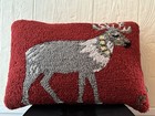 Reindeer Hooked Wool Pillow Chandler 4 Corners by Laura Megroz Holiday Christmas — photo 10