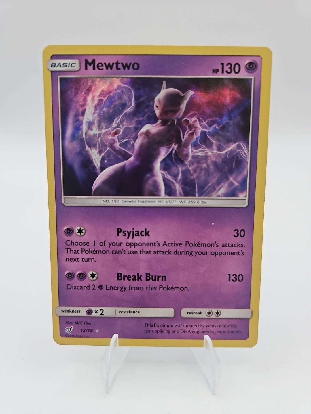 Mewtwo Pokémon TCG From Detective Pikachu 12/18 Holo Foil Rare 2019 Near Mint