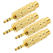 3.5mm to 6.35mm Male to Female Audio Connector 4Pcs Gold Plated Gold