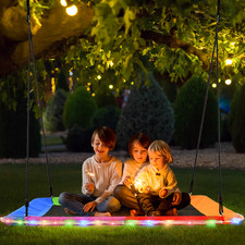 60  Large Platform Tree Swing w/LED Light 900D Oxford Fabric Waterproof Outdoor