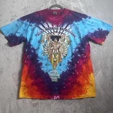 Liquid Blue Jimi Hendrix Shirt Mens XLT Tall Tie Dye Hendrix Experience Rock Y2K