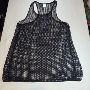 women's xhilleration large black Beach cover up see-through