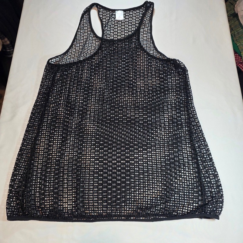 women's xhilleration large black Beach cover up see-through