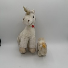 2 Vintage Russ Unicorn Plush Blue Whimsy Stuffed Animal Lot