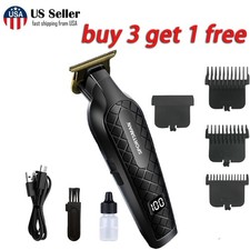 Cordless Hair Clippers Trimmer Kit Men Cutting Machine Barber Salon LED Display
